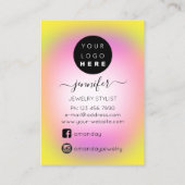 De Visite Logo Carte bijoux artisanale rose jaune (Dos)