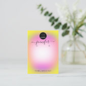 De Visite Logo Carte bijoux artisanale rose jaune (Debout devant)