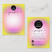 De Visite Logo Carte bijoux artisanale rose jaune (Devant / Derrière)