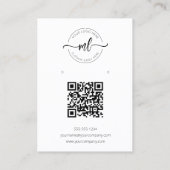 De Visite Logo Monogramme Qr Code Boucles d'oreilles Carte d (Dos)