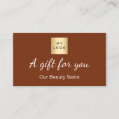 De Visite Logo orange rouille brûlé qr carte cadeau (Devant)