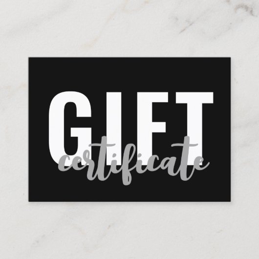 De Visite Logo Script moderne Carte cadeau d'entreprise (Devant)