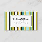 De Visite Maman Jouer Simple Bleu Bleu Grille Carte d'appel (Devant)