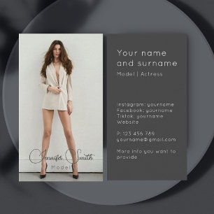 De Visite Mannequin Actrice ajoutez votre propre photo Carte