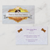 De Visite Marble Chien logo du chef Chien boulangerie Carte  (Devant / Derrière)