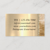 De Visite Marbre Elégante Typographie Turquoise Agate carte  (Dos)