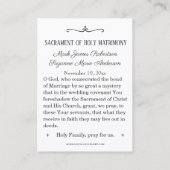 De Visite Mariage catholique traditionnel Favoriser la Carte (Dos)