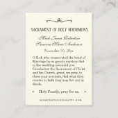 De Visite Mariage catholique traditionnel Favoriser la Carte (Dos)