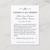 De Visite Mariage catholique traditionnel Favoriser la Carte (Dos)