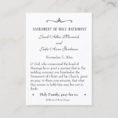 De Visite Mariage catholique traditionnel Favoriser la Carte (Dos)