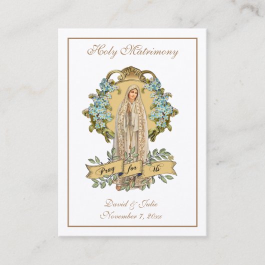 De Visite Mariage catholique traditionnel Favoriser la Carte (Devant)
