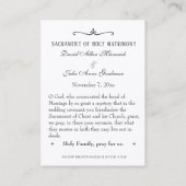 De Visite Mariage catholique traditionnel Favoriser la Carte (Dos)