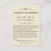 De Visite Mariage catholique traditionnel Favoriser la Carte (Dos)