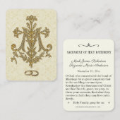 De Visite Mariage catholique traditionnel Favoriser la Carte (Devant / Derrière)