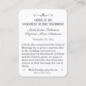 De Visite Mariage catholique Vierge Marie Religieuse Carte S (Dos)