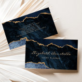 De Visite Marine Blue Agate Gold Parties scintillant Carte d