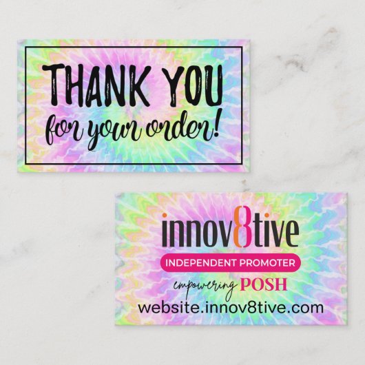 De Visite Merci pour votre commande teinture Posh carte (Devant / Derrière)