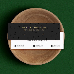 De Visite Mini Black Astrology Stars Étoiles Écouté Elevage Carte