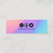 De Visite Mini Bleu violet Logo Médias sociaux Écouter carte d'af (Dos)