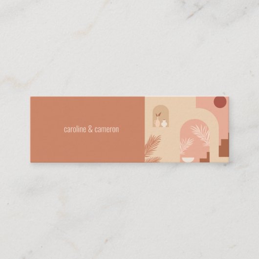 De Visite Mini Boho Moderne Floral Terracotta Mariage Carte RSVP (Devant)