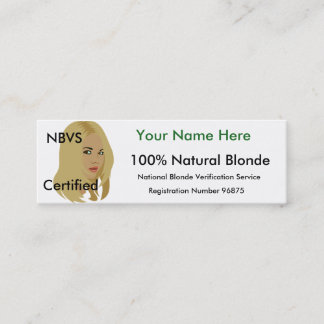 De Visite Mini Carte blonde d'identification