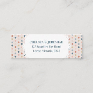 De Visite Mini Carte d'adresse personnalisée Rustic Pastel Polka