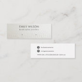 DE VISITE MINI CARTE D'AFFICHAGE EN CUIR BLANC TEXTURE ÉTUDIANT (Devant / Derrière)