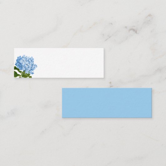 De Visite Mini Carte d'emplacement bleu Hydrangea Blair (Devant / Derrière)