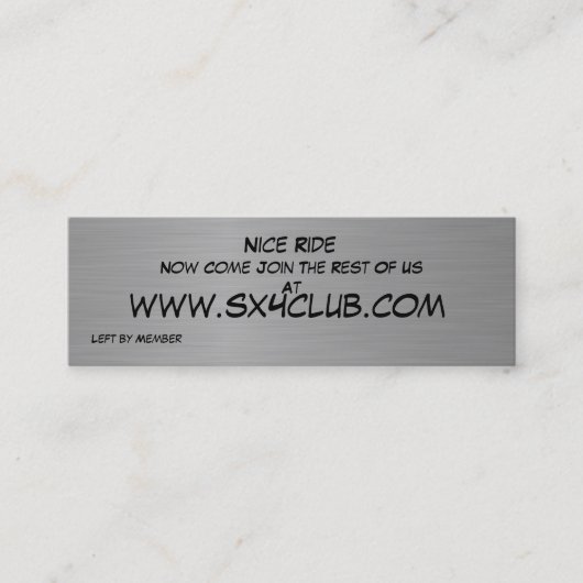 De Visite Mini Carte des observateurs SX4 (Devant)