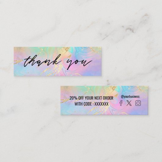 De Visite Mini carte d'escompte en marbre fluide (Devant / Derrière)