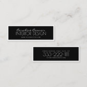 De Visite Mini Carte Design d'intérieur à bordure noire et blanch (Devant / Derrière)