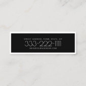 De Visite Mini Carte Design d'intérieur à bordure noire et blanch (Dos)