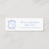 De Visite Mini Carte d'information du concepteur d'aquarelle Blue (Devant)