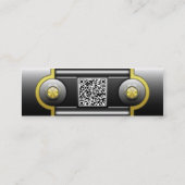 De Visite Mini Carte Faux Hi Tech Metallic Skinny avec code QR (Dos)