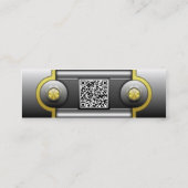 De Visite Mini Carte Faux Hi Tech Metallic Skinny avec code QR (Dos)