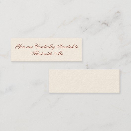 De Visite Mini Carte Flirt (Devant / Derrière)
