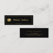 De Visite Mini Carte nominative 2019 d'or d'obtention du diplôme (Devant / Derrière)