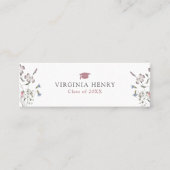 De Visite Mini Carte Pastel Fleur sauvage Graduate Name (Devant)