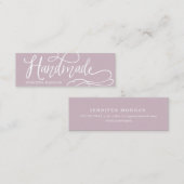 De Visite Mini Carte produit artisanal en script blanc kraft (Devant / Derrière)