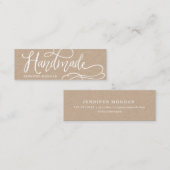 De Visite Mini Carte produit artisanal en script blanc kraft (Devant / Derrière)