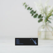 De Visite Mini Carte profil bleu saxophone (Debout devant)