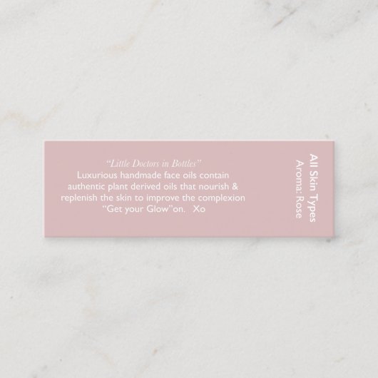De Visite Mini Carte rose d'ingrédient (Devant)