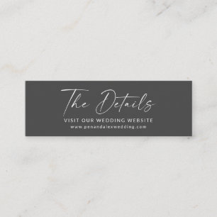 De Visite Mini Carte RSVP minimaliste en noir blanc Script Websit