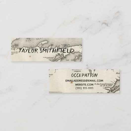 De Visite Mini carte rustique (Devant / Derrière)