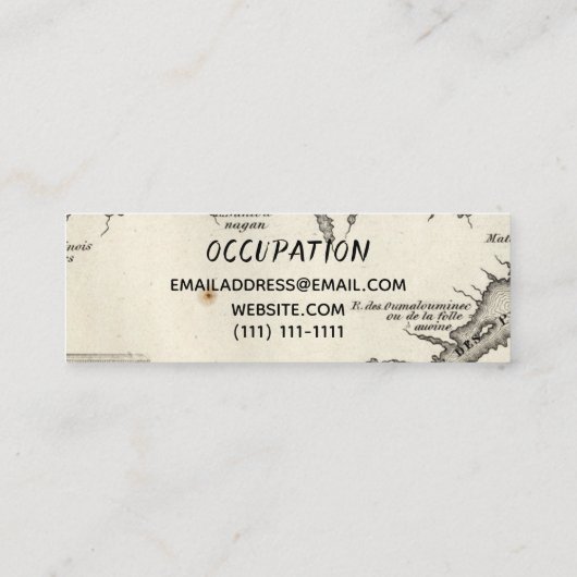 De Visite Mini carte rustique (Dos)