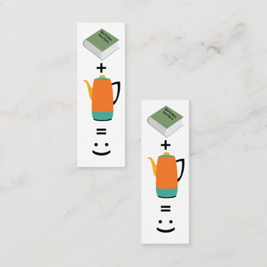 De Visite Mini Carte Signet Lecture Plus Café (Devant / Derrière)