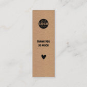 De Visite Mini Carte Signet papier Kraft simple (Dos)