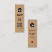 De Visite Mini Carte Signet papier Kraft simple (Devant / Derrière)