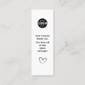 De Visite Mini Carte simple Signet noir et blanc (Dos)