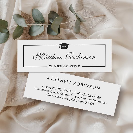 De Visite Mini Classic Elegant Graduate Graduate - Carte d'insert